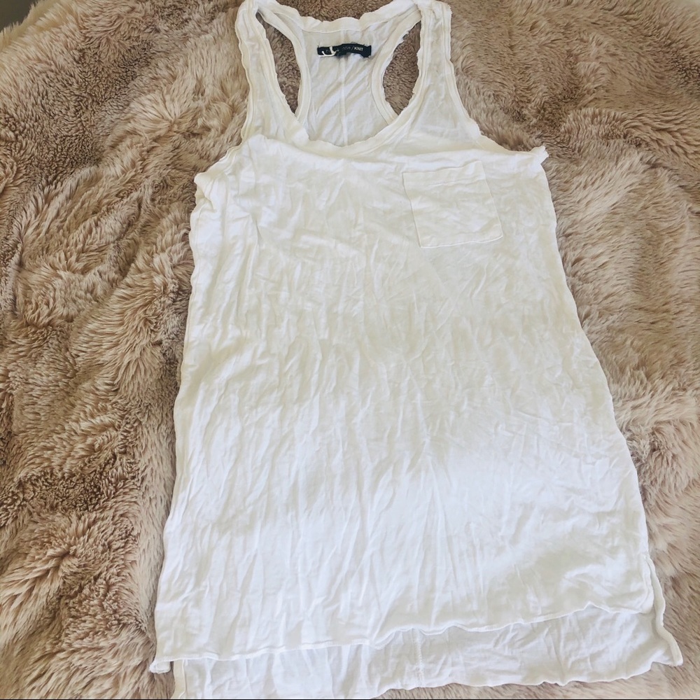 Rag & bone knit pocket racerback tank white M